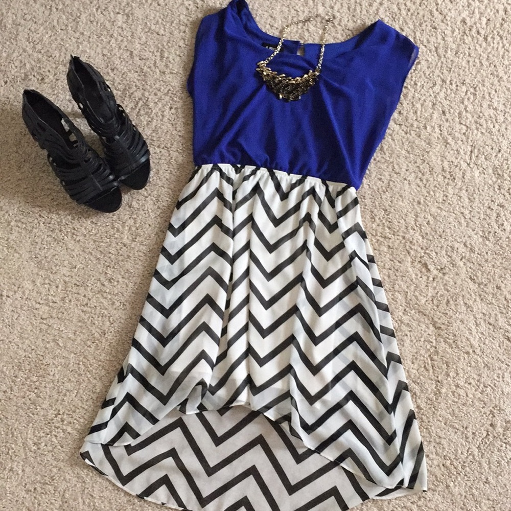 Blue chevron dress